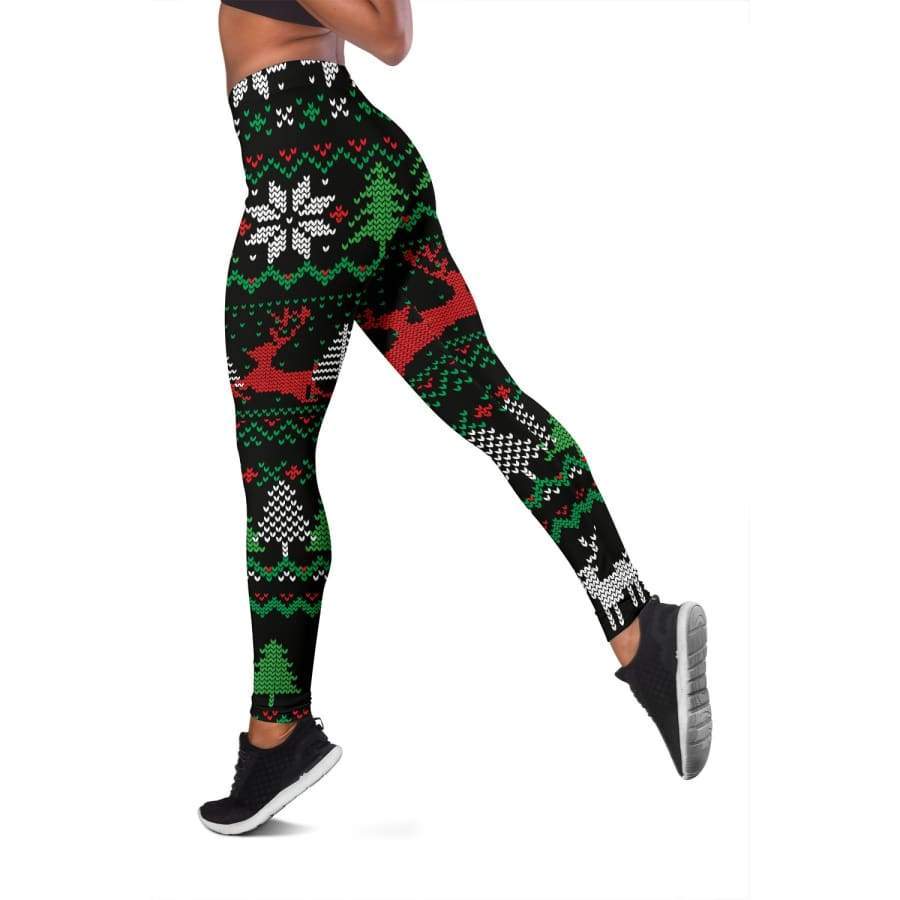 Ugly Christmas Red Green Black Leggings