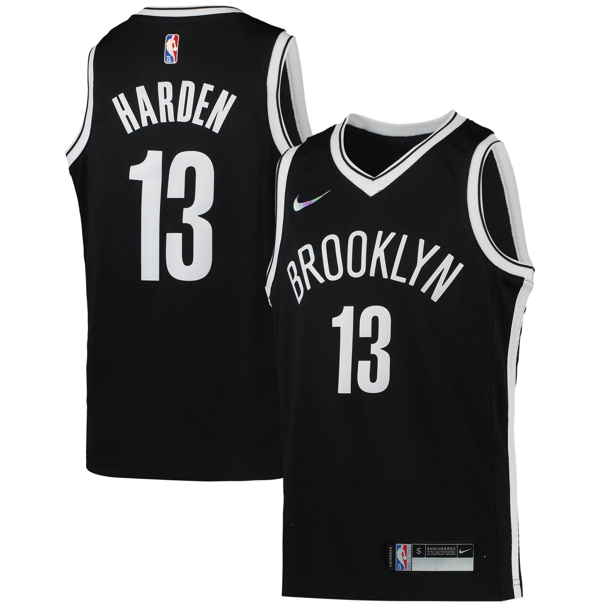 James Harden Brooklyn Nets Youth 2021/22 Diamond Swingman Jersey – Icon Edition – Black