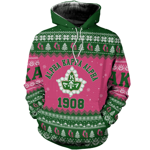 Alpha Kappa Alpha Aka Symbol 1908 Aka Pattern Ugly Christmas Tshirt Hoodie