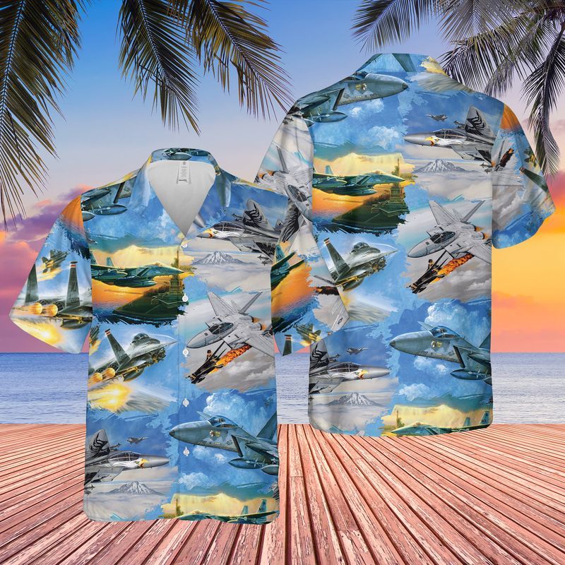 Air Force Mcdonnell Douglas F-15 Eagle Hawaiian Shirt Set | Unisex | Hs1013