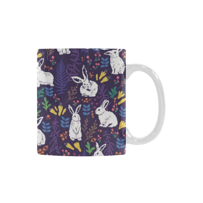 Rabbit Leaves Pattern Classical White Mug (FulFilled In US)