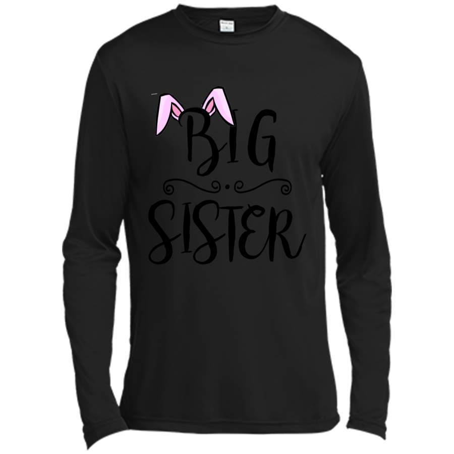 BIG SISTER FINALLY EASTER BUNNY T-SHIRT BABY ANNOUNCEMENT Long Sleeve Moisture Absorbing Shirt