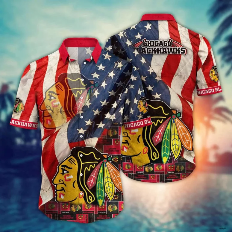 Chicago Blackhawks Patriotic Pride Hawaiian Shirt