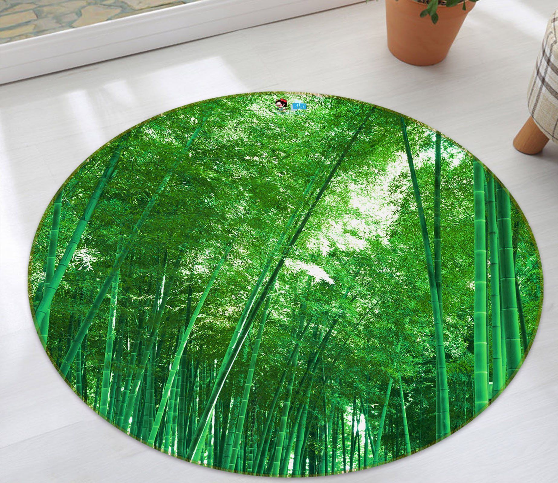 3D Bamboo Forest 74047 Round Rug – Round Carpet Home Decor