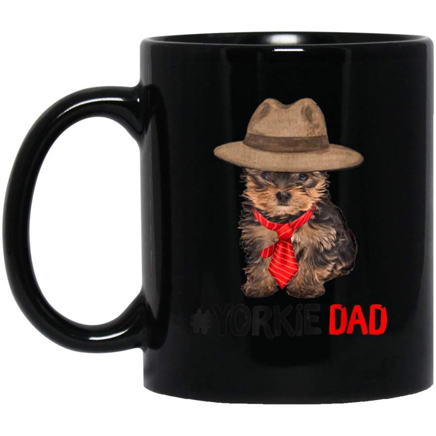 Mens Yorkshire Terrier  Yorkie Puppy Dog Dad Gift For Men Black Mug