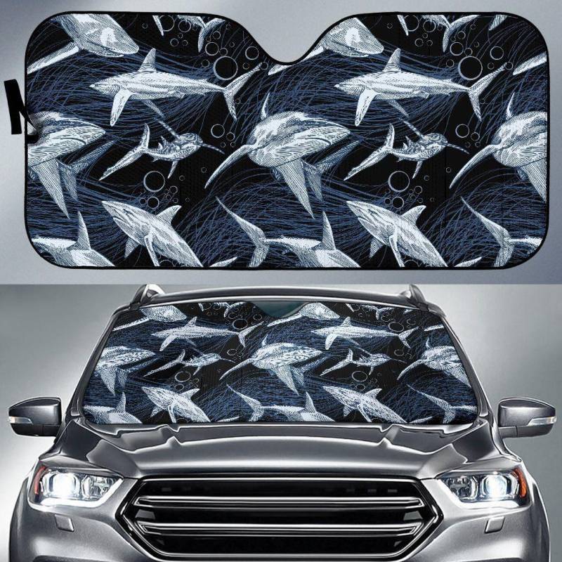 Shark Print Pattern Car Sun Shade