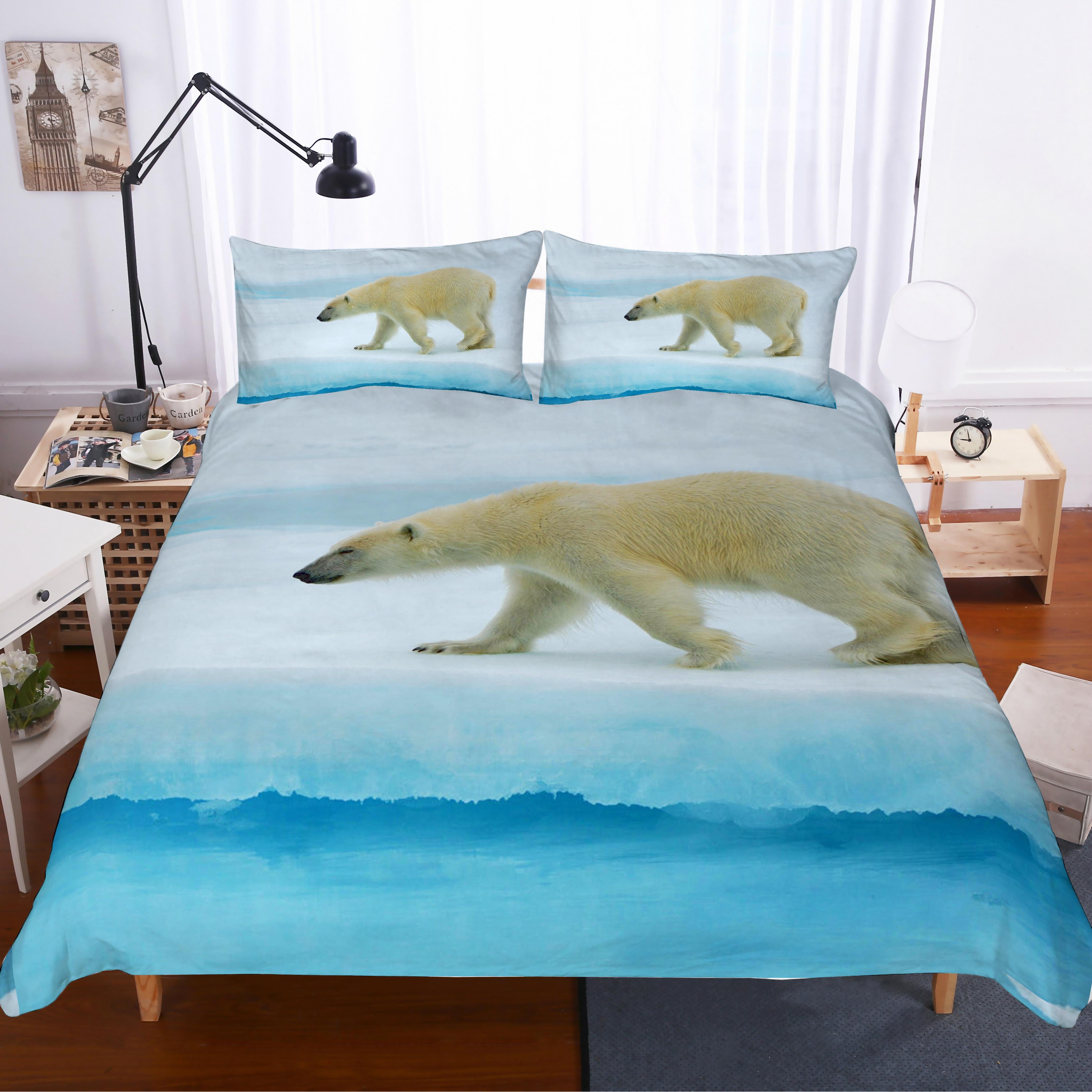 3D Animals Polar Bear Quilt Cover Set Bedding Set Pillowcases 39