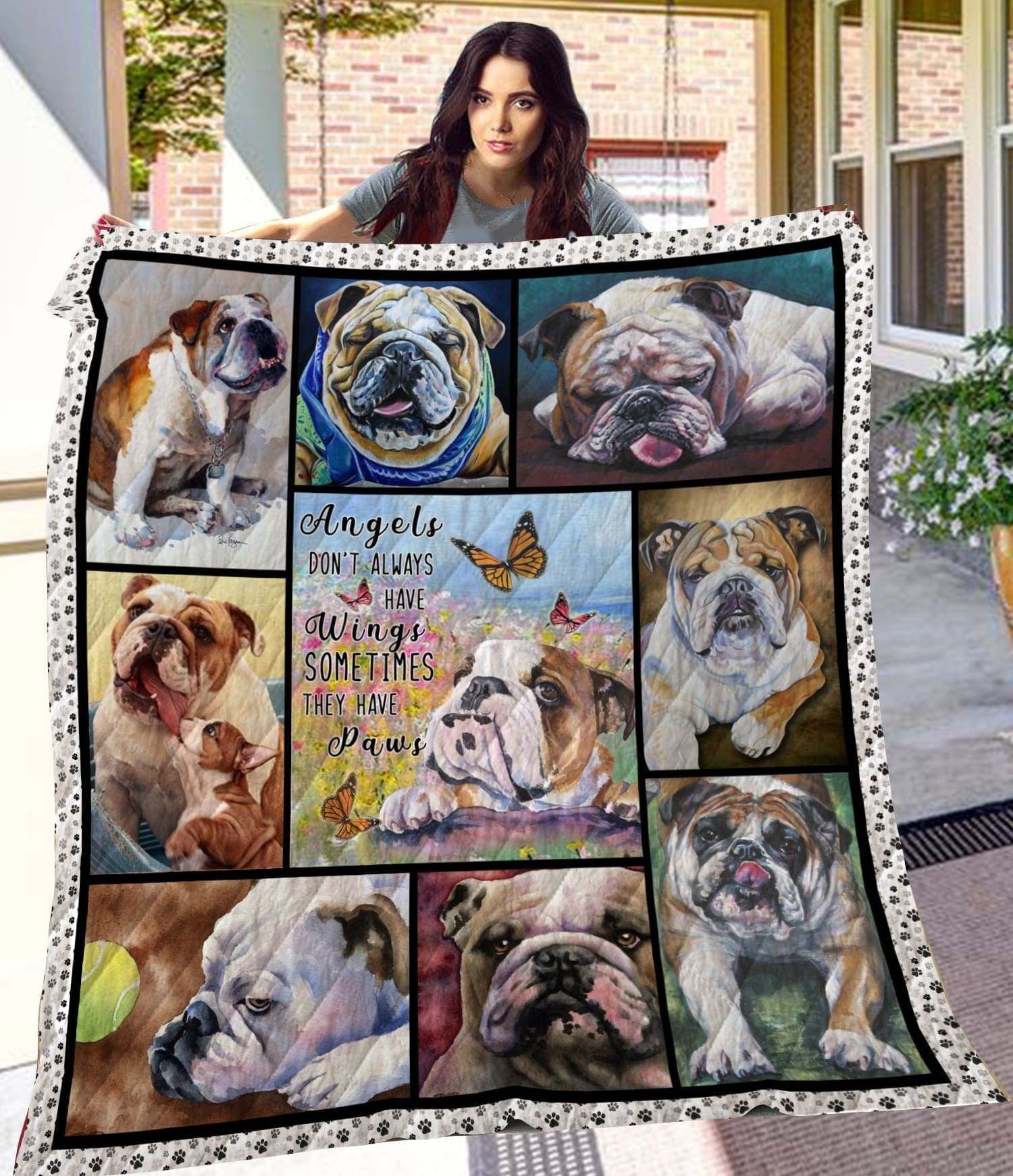 Animal Dog Angels Don’t Always Have Wings Sometimes They Have Paws Quilt Blanket