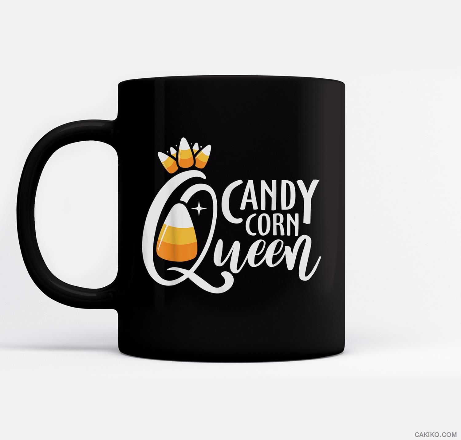 Candy Corn Queen Funny Halloween Costume Gift Ceramic Coffee Black Mugs