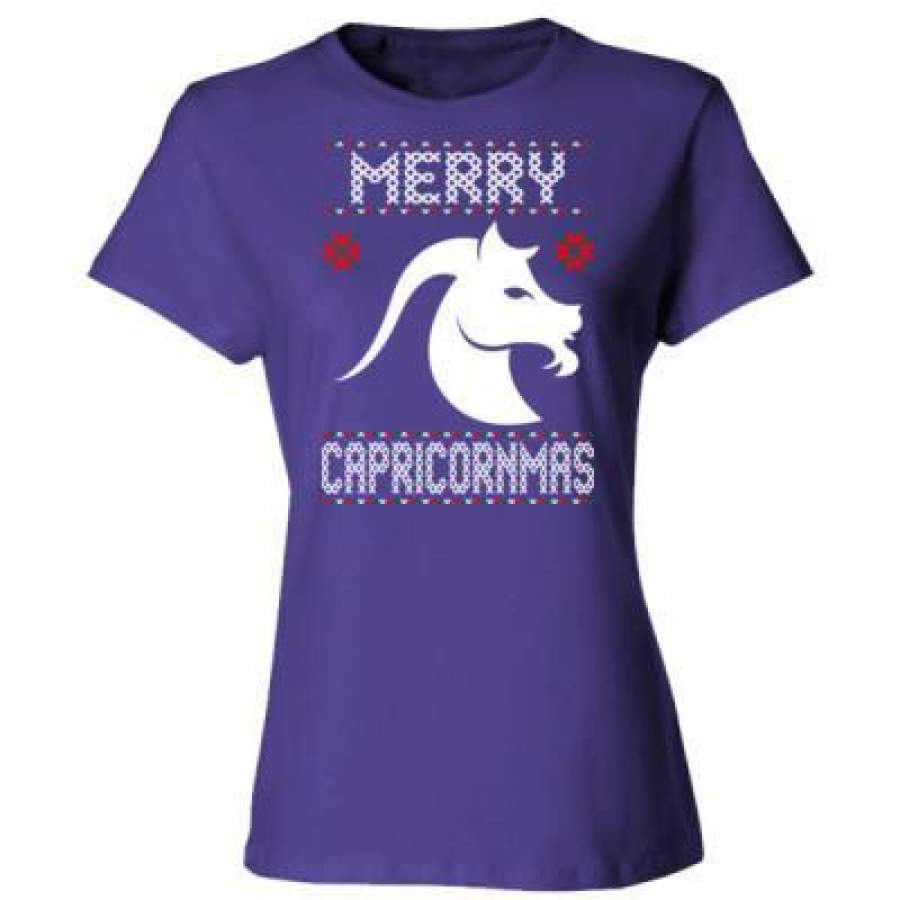 AGR Merry Capricornmas Ugly Christmas Sweater – Ladies’ Cotton T-Shirt