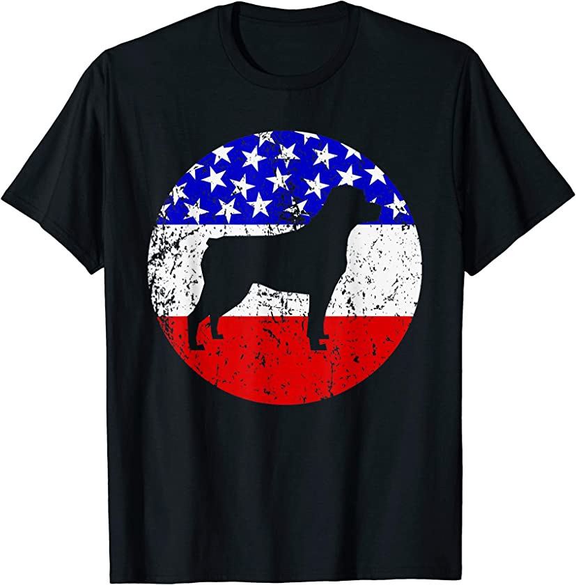 American Flag Rottweiler Vintage Retro Rottweiler Dog T-Shirt