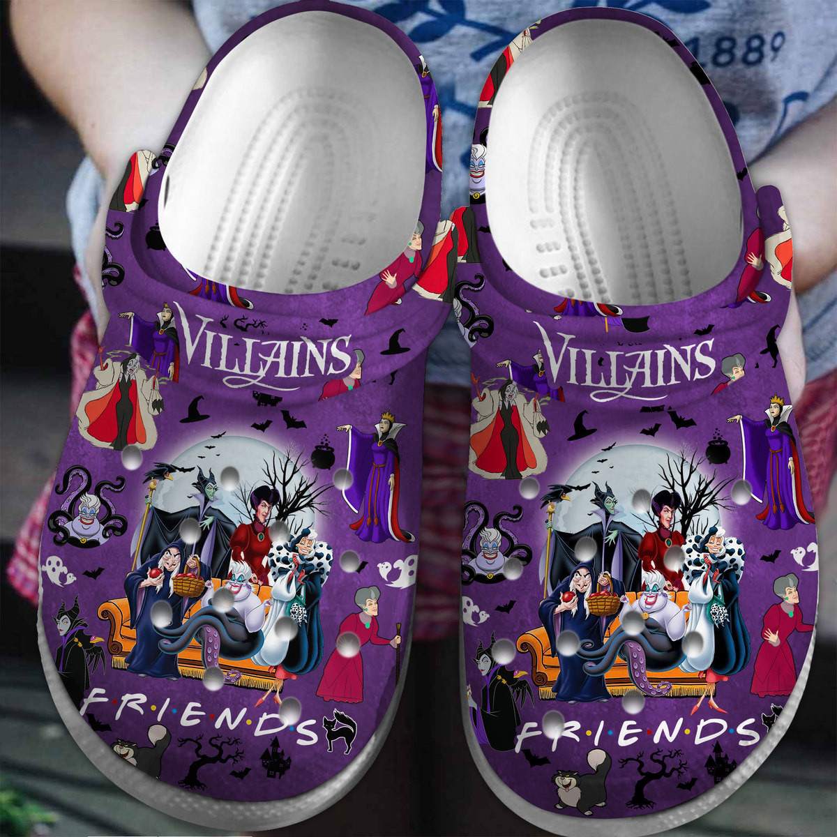 Disney Villains Cartoon Crocs Crocband Clogs Shoes Comfortable For Men Women and Kids