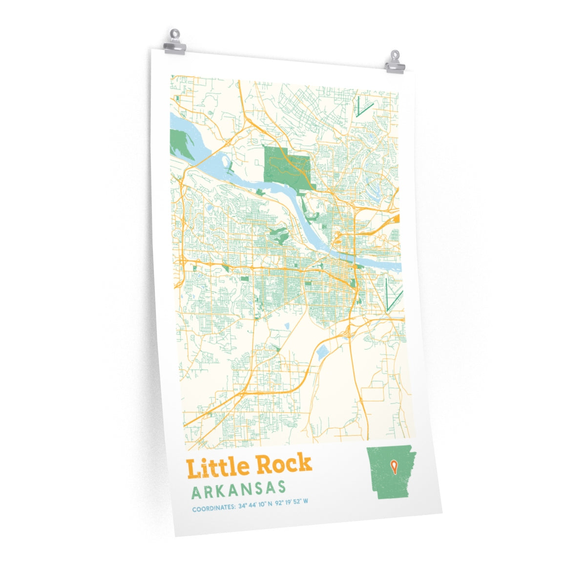 Little Rock Arkansas City Street Map Poster