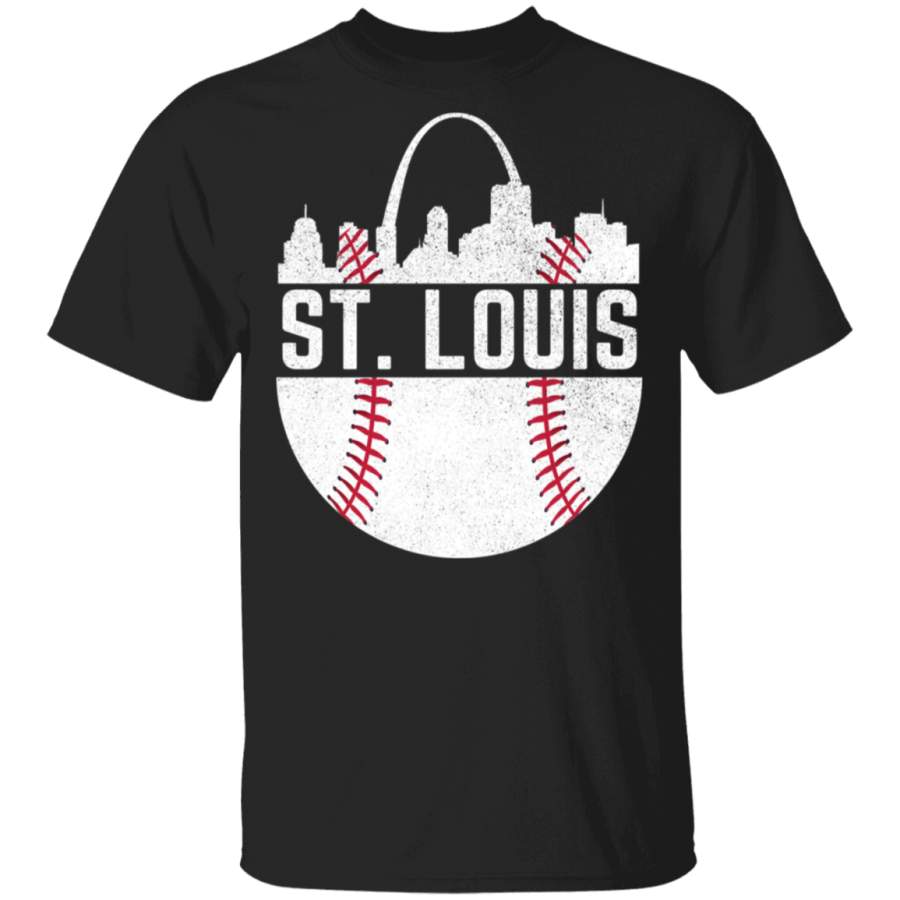 Vintage St. Louis Baseball Retro City Skyline Arch Graphic T-Shirt