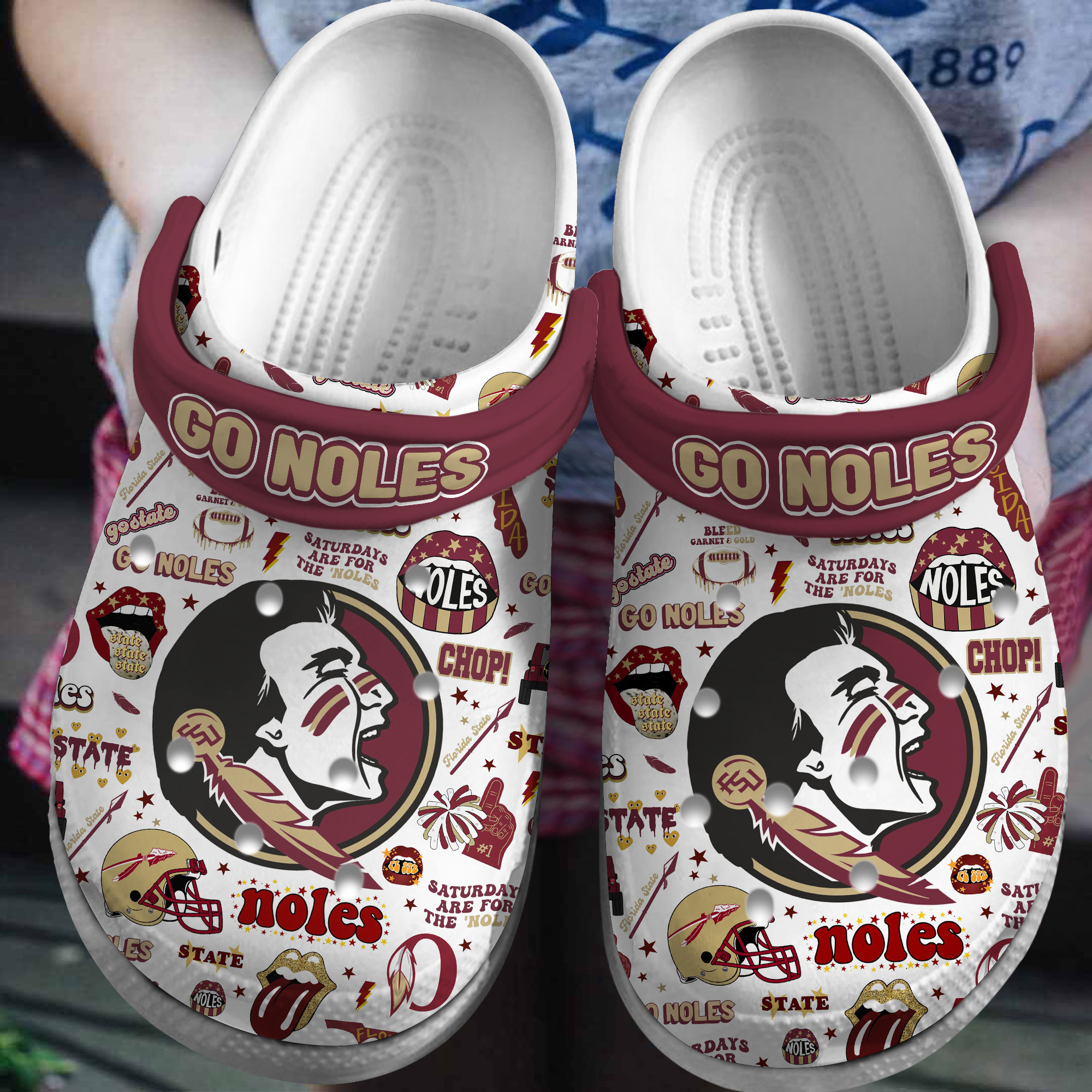 Florida State Seminoles NCAA Sport Crocs Crocband Clogs Shoes Comfortable For Men Women and Kids