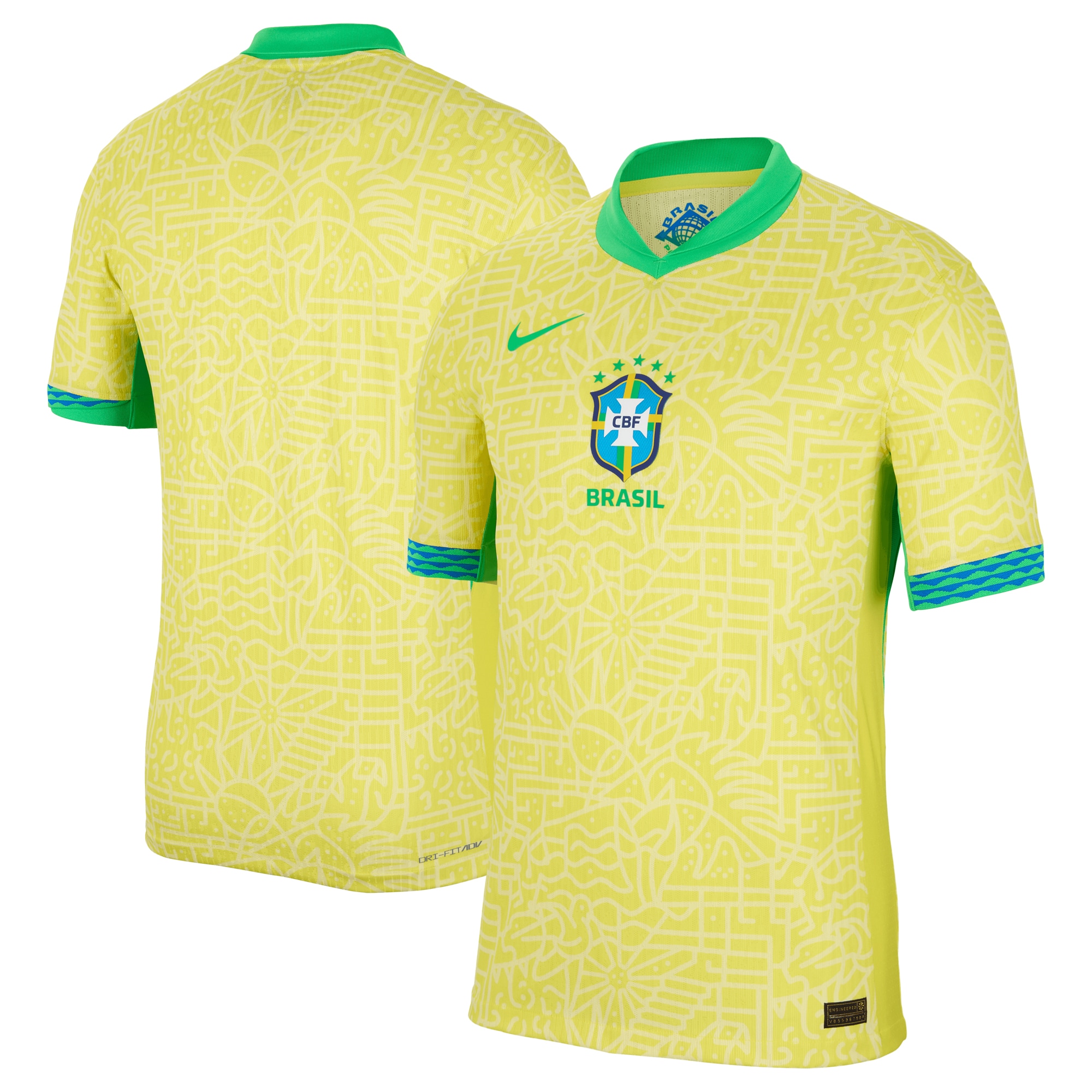 Brazil National Team 2024 Home Match Authentic Jersey  Yellow