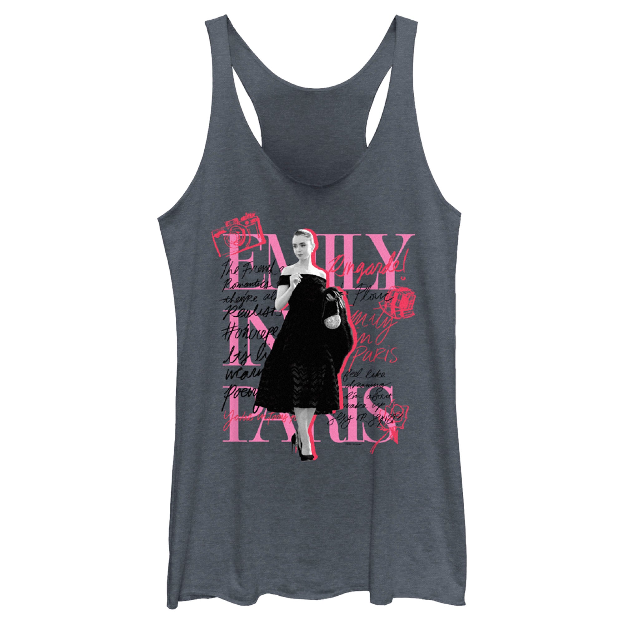 Women’S Emily In Paris Doodle Photo Racerback Tank Top