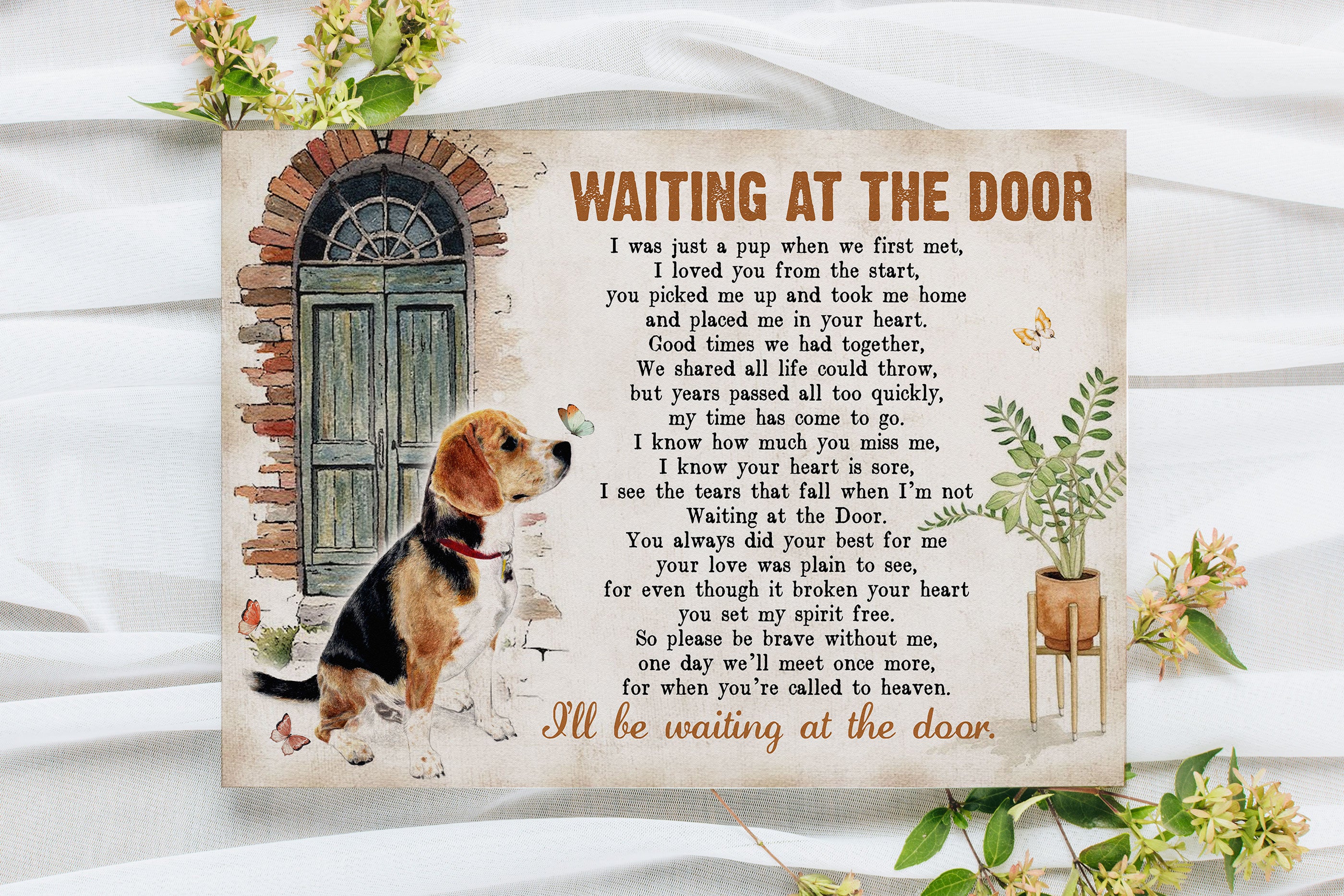 Poster No Frame, Beagle Waiting At The Door Dog Poem For Dog Lover ...