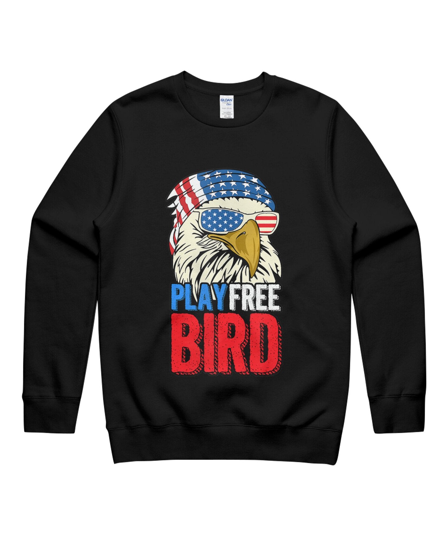 4Th Of July American Flag Bald Eagle Mullet Play Free Bird Tank Top Unisex Crewneck Sweatshirt