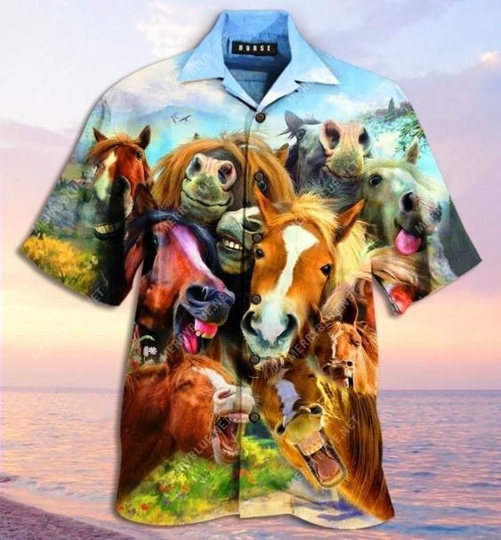 Check Out This Awesome Hawaii Aloha Shirts Laughing Horses Funny Ha29075