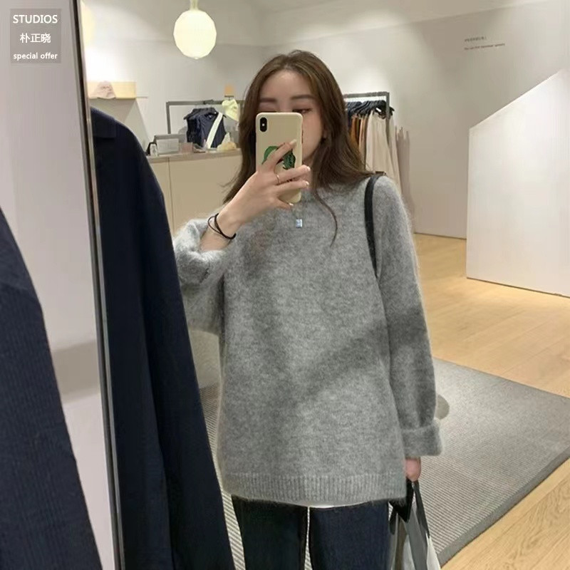 Cashmere Soft Basic Sweater Women Fleece Autumn Winter Wool Mohair Casual Pullover Solid Knit Tops Thick Jumper Femme Cloth I694 alx