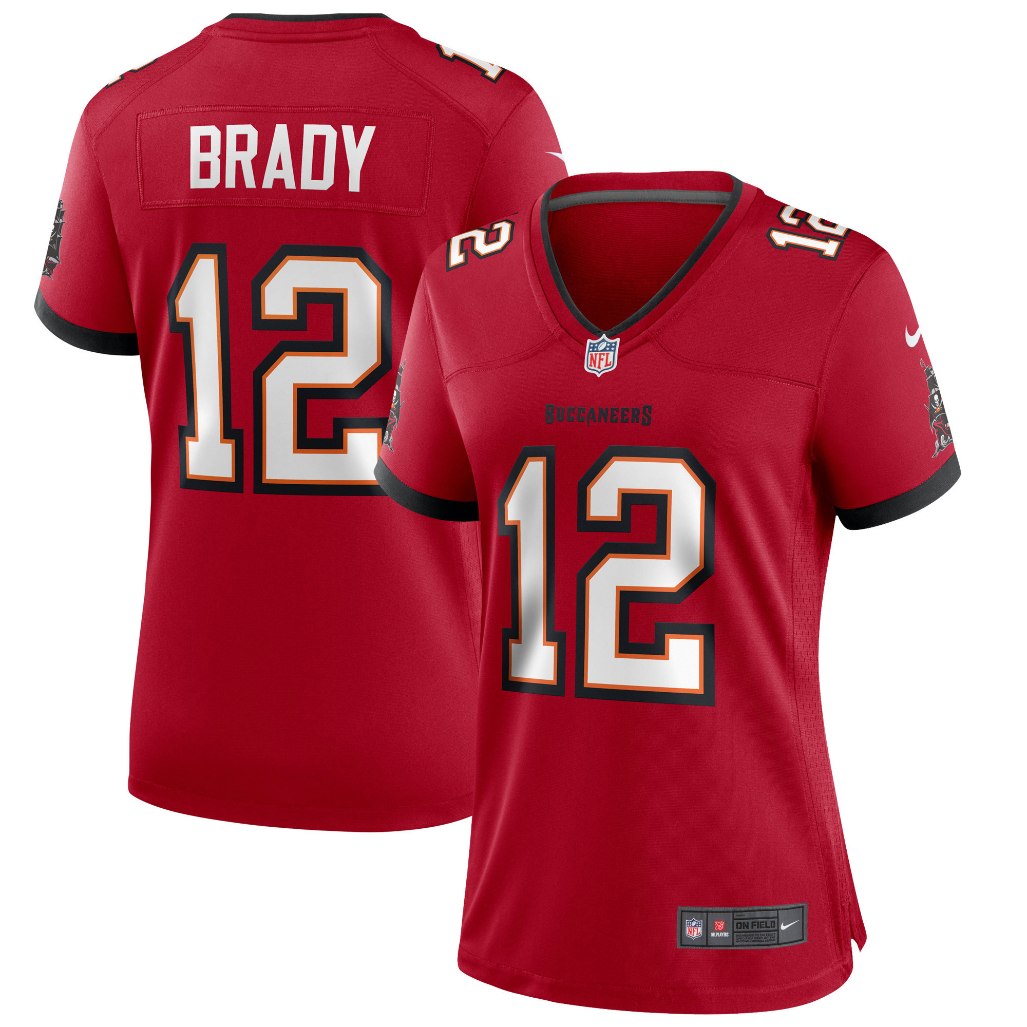 Tom Brady Tampa Bay Buccaneers Womens Game Jersey – Red NFL