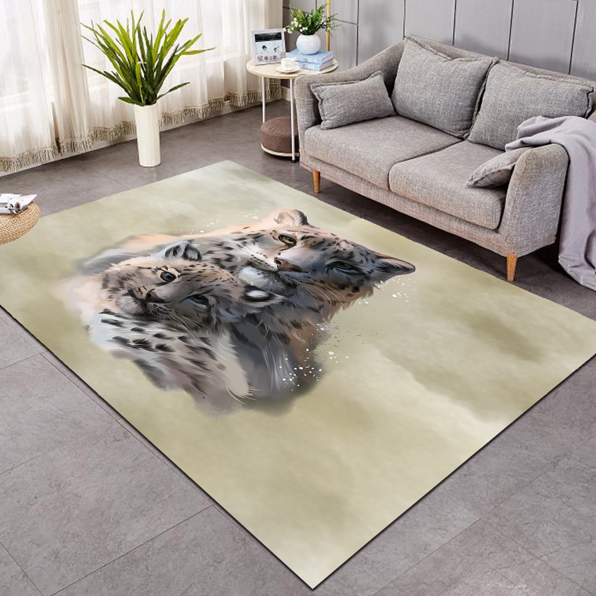 3D Leopard Hazy SW1192 Rug