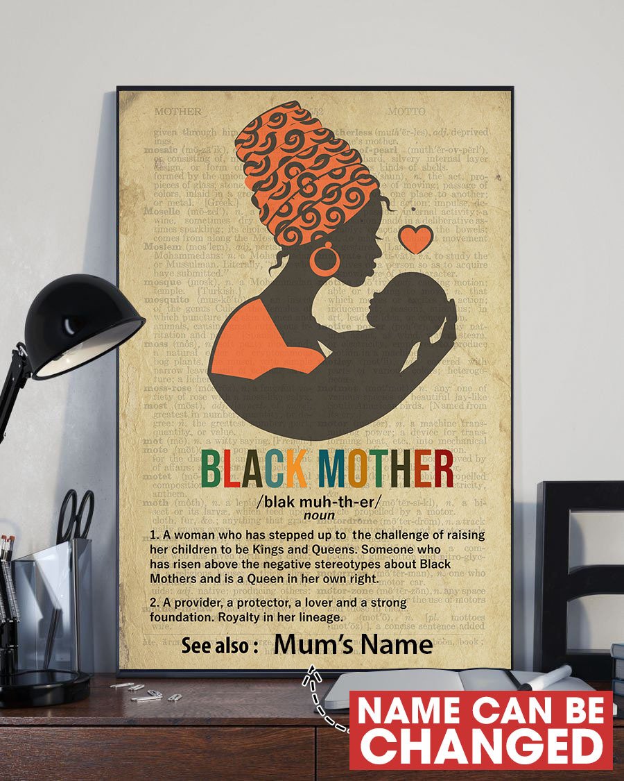 Black Mother Canvas Personalized Painting Art Home Decoration Gift Idea