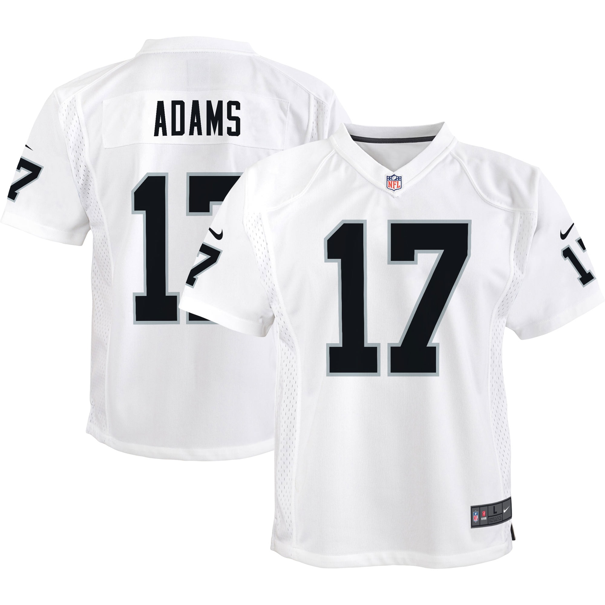 Youth Las Vegas Raiders Davante Adams White Game Jersey