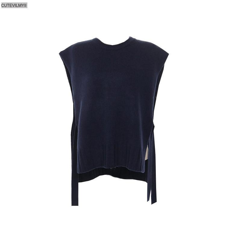 Beautiful Knitted Vest Loose Spring Autumn Women Pullover Sleeveless Female Vest Oversize Sweaters 1308 alx