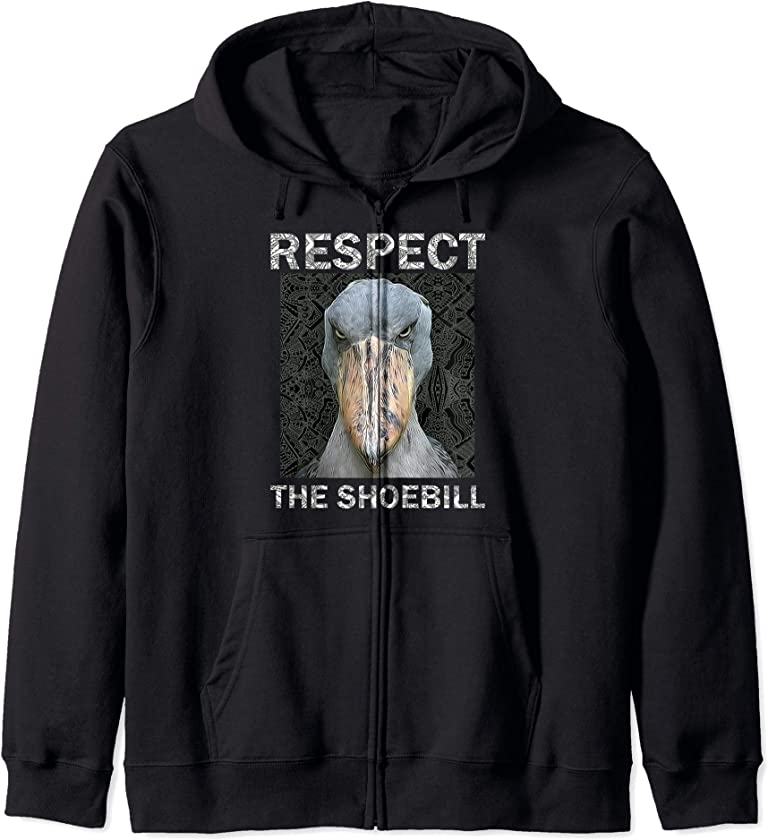 Respect The Shoebill African Bird Aztec Mayan Bird Lover Zip Hoodie