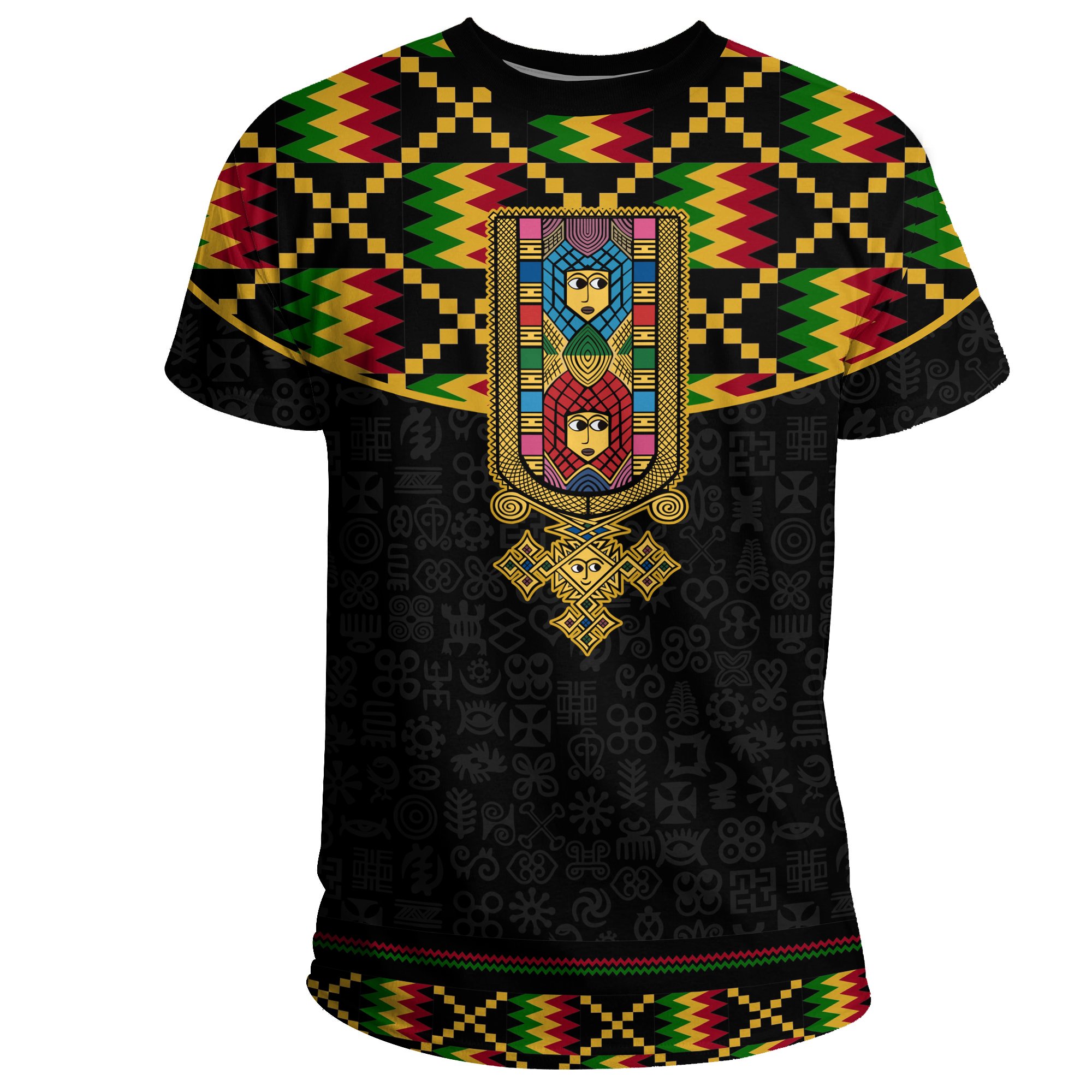 1stTheWorld Ethiopia T-shirt, Ethiopia Saba Tilet Kente A10