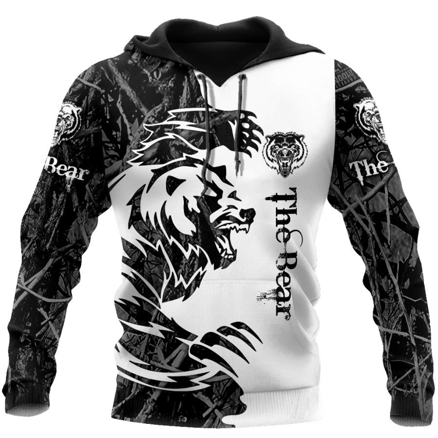 All Over Printed Bear Tatoo Hoodie MEI09262004-MEI