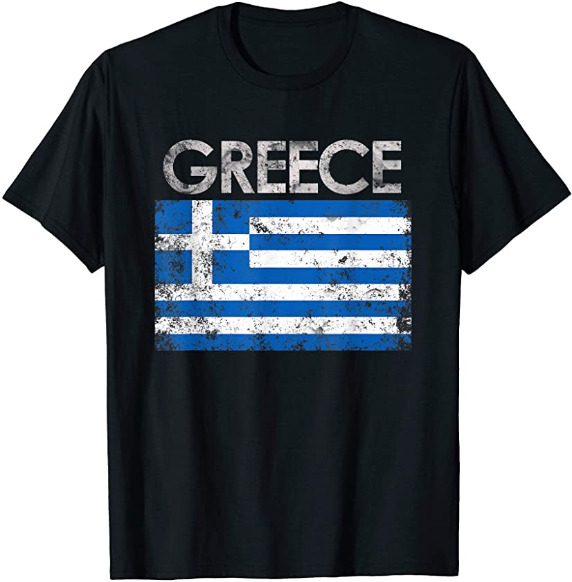 Vintage Greece Greek Flag Pride Gift T-Shirt