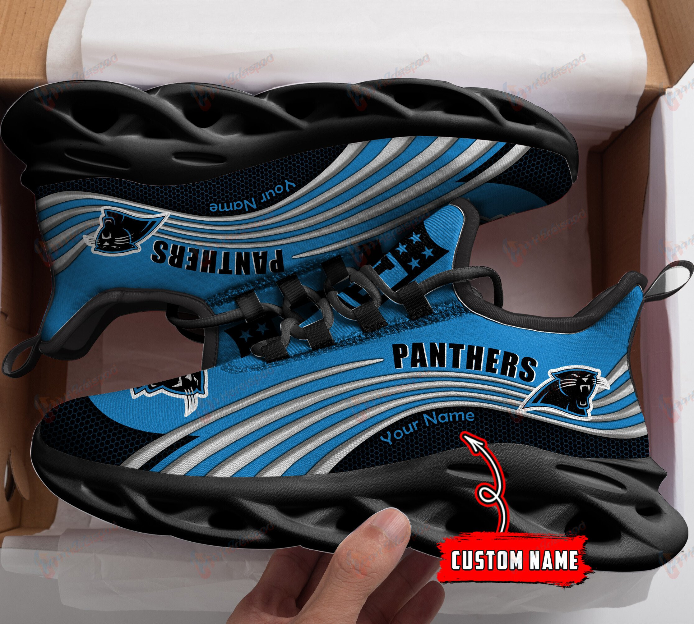 Carolina Panthers Personalized Yezy Running Sneakers 159