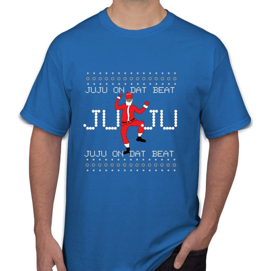 Ugly Christmas Sweater – Santa JuJu On Dat Beat Men T-Shirt