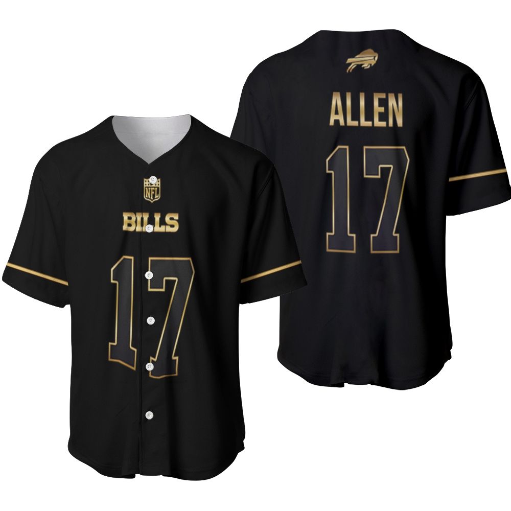 Buffalo Bills Josh Allen #17 Great Player NFL Black Golden Brandedition Vapor Limited Jersey Style Gift For Bills Fans Baseball Jersey