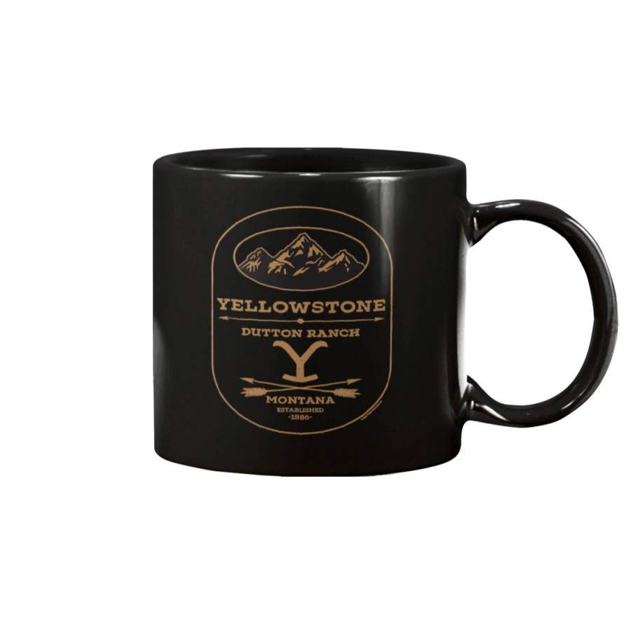 Yellowstone Dutton Ranch Label Black Mugs