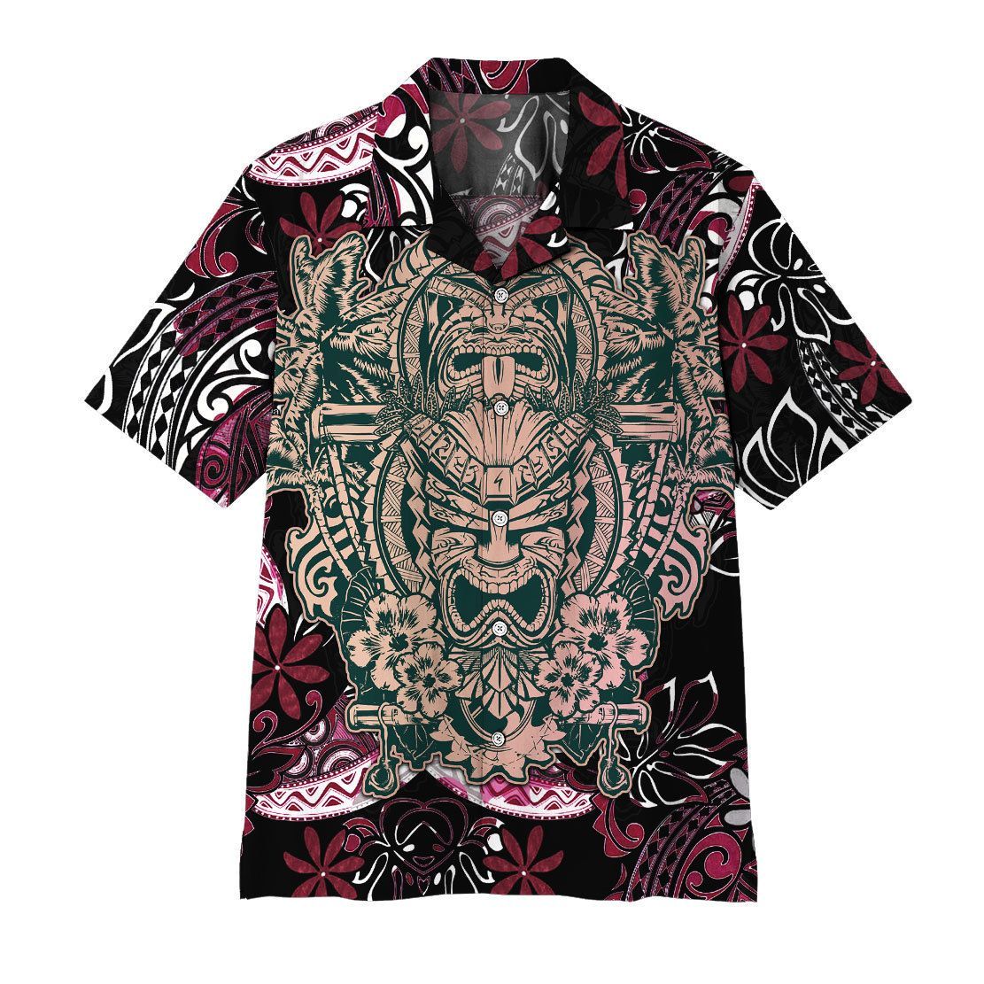 Gearhumans Gearhuman Polynesian Tiki Hawaiian Shirt Ha36589