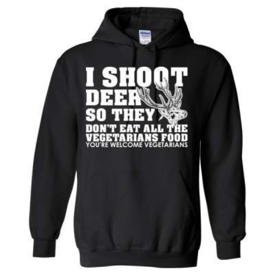 AGR I Shoot Deer So They Don’t Eat All The Vegetarians Food You Are Welcome Vegetarians – Heavy Blend™ Hooded Sweatshirt