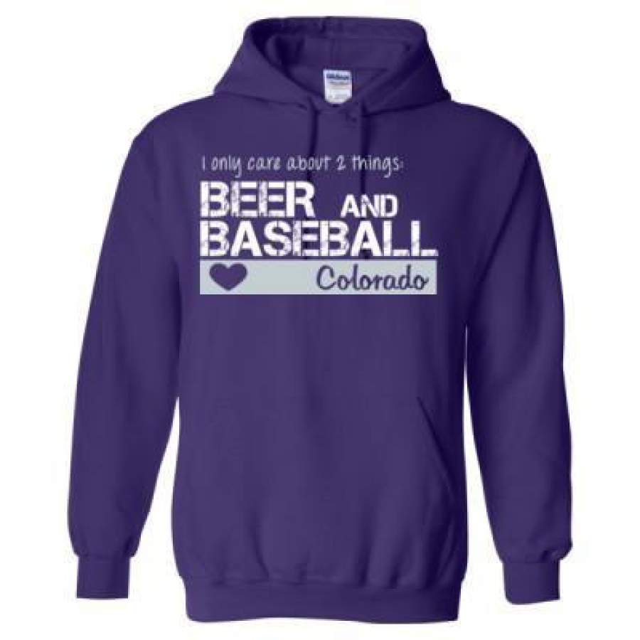 AGR Colorado Rockies I Only Care About 2 Things Beer And Baseball – Heavy Blend™ Hooded Sweatshirt