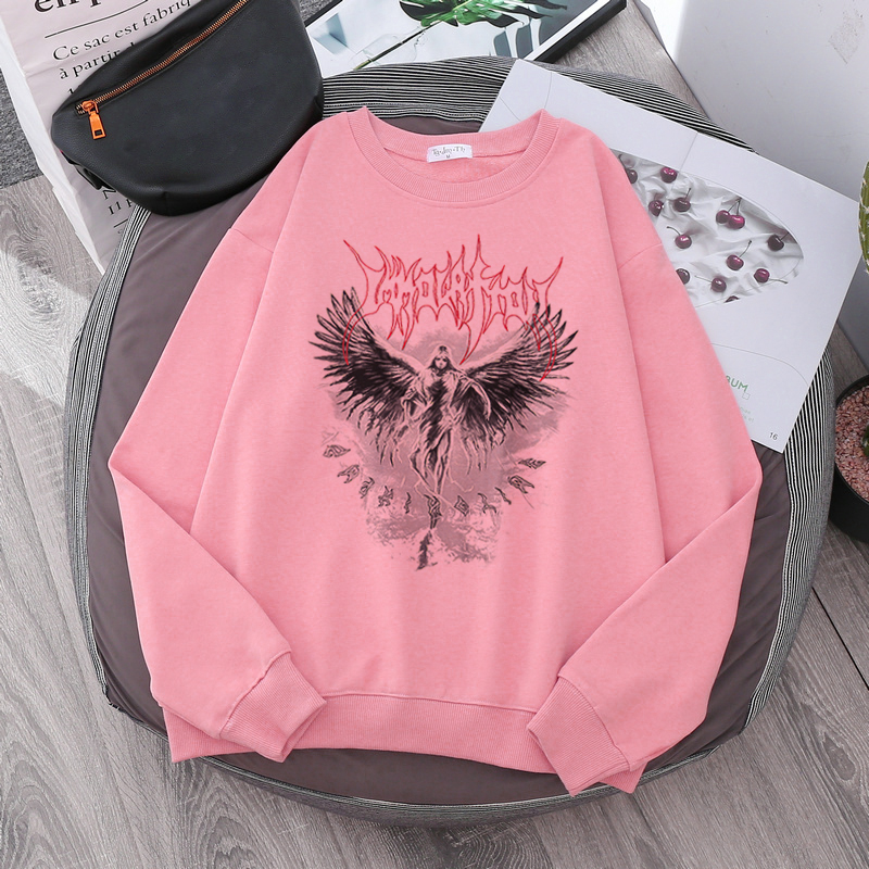 Vintage Angel Gothic Ladies Hoodie Punk Harajuku Winter Print Top Dark Aesthetic Fairy Death Rock Style Y2K Sweatshirt alx MLB x Fashionfrontiers