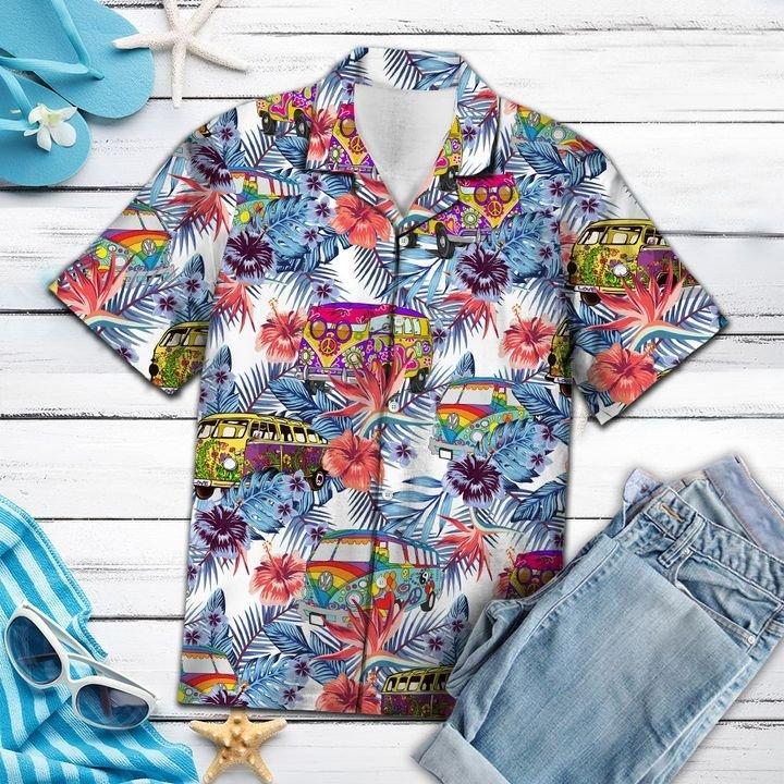 Hippie Bus Tropical Hawaii Shirt Unisex Full Size Adult Colorful Ha34816