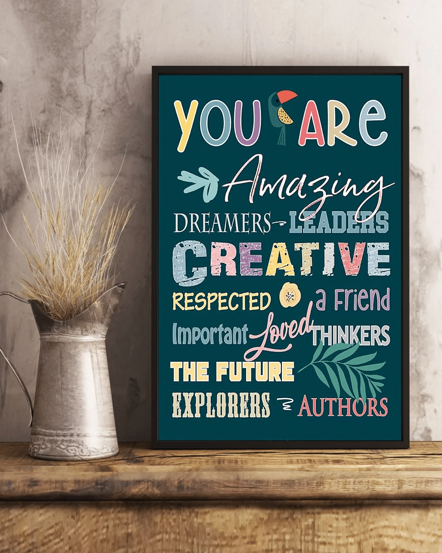 Teacher Supplies For Classroom School Poster Canvas – You Are Amazing Decor Home Decor Wall Art Back To School Evg80039