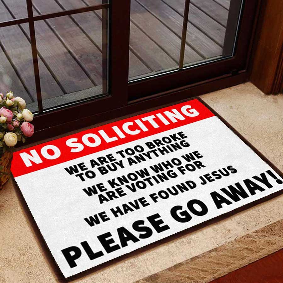 No Soliciting All Over Printing Doormat Pre2386