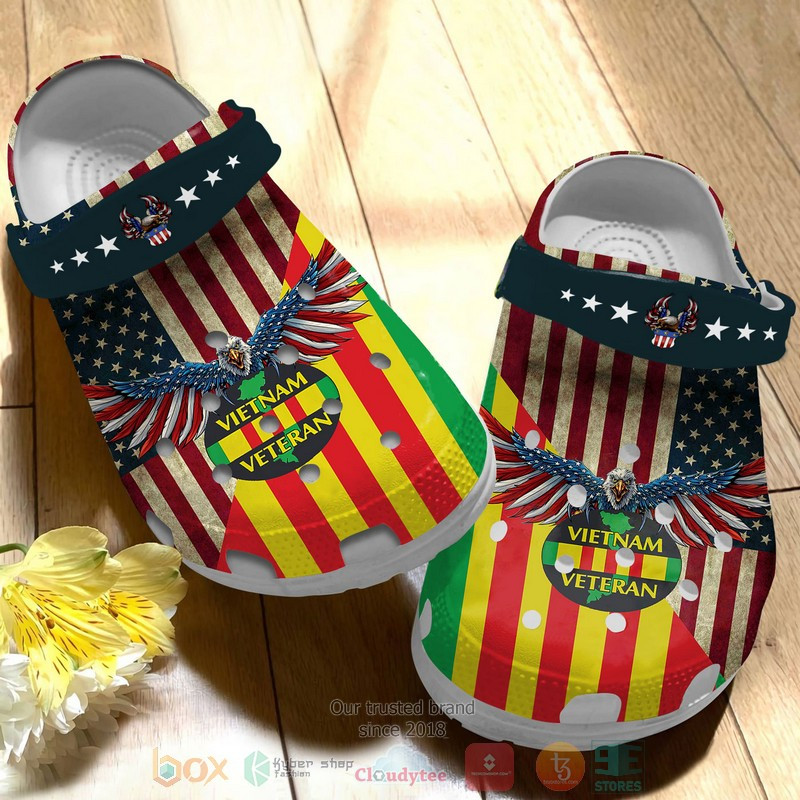 American Flag Eagle United States Viet Nam Veteran Clog Shoes #Kv