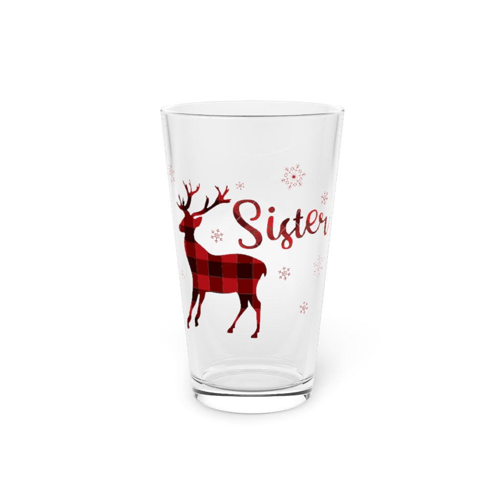 Beer Glass Pint 16Oz Christmas Reindeer Family Shirts | Mommy And Me Shirts | Father Daughter Gift |