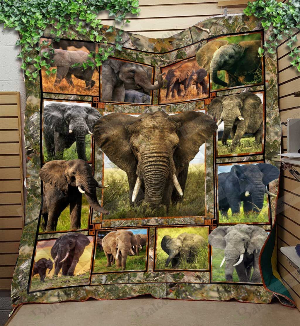 Love Elephant African And Asian Elephants Quilt Blanket Great Customized Blanket Gifts For Birthday Christmas Thanksgiving