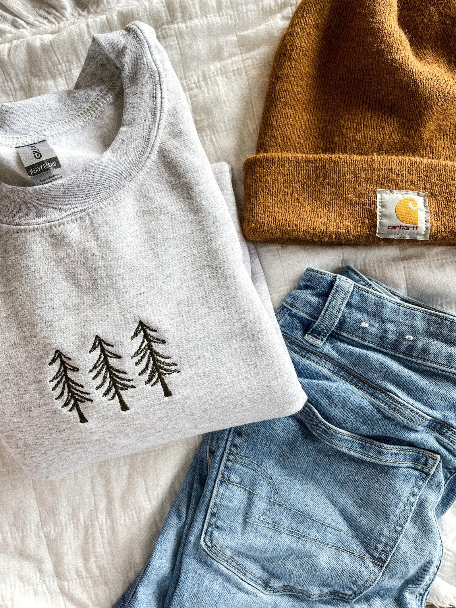 Pine Tree Trio Embroidered Sweatshirt 2D Crewneck Sweatshirt All Over Print Sweatshirt For Women Sweatshirt For Men Sws4589