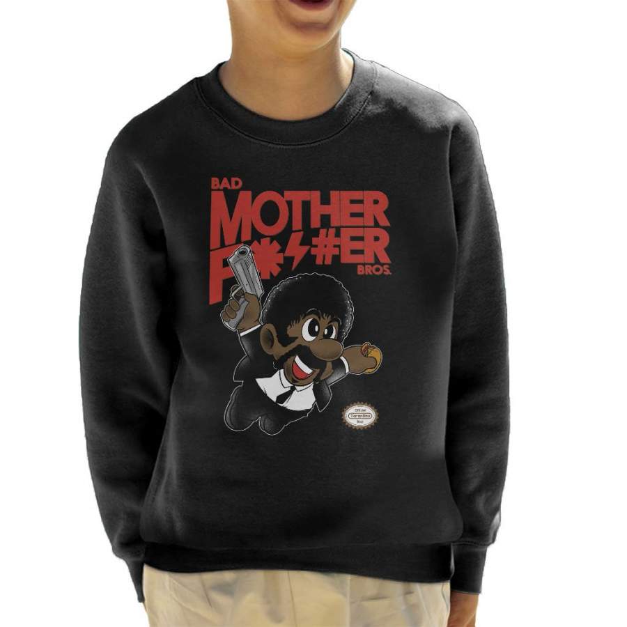 Bad Bros Super Mario Pulp Fiction Jules Kid’s Sweatshirt